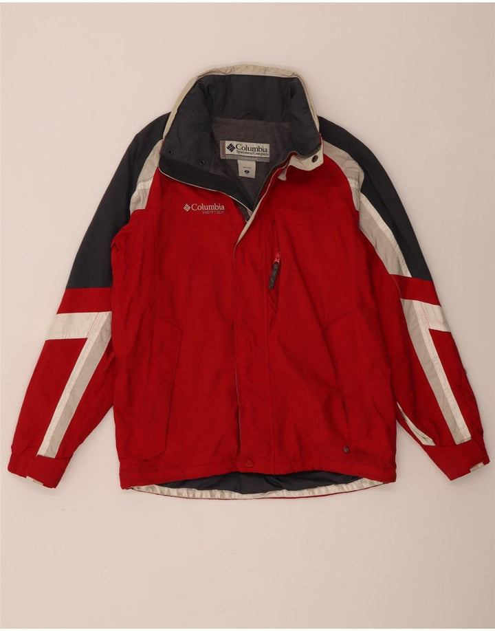 Jaqueta de esqui Columbia masculina Vertex à prova de vento Reino Unido 36 pequeno bloco vermelho