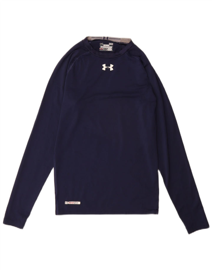 Under Armour Masculino Heat Gear Top manga comprida grande azul marinho
