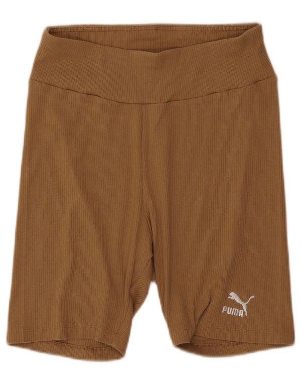 Shorts esportivos femininos Puma UK 14 grande algodão bege