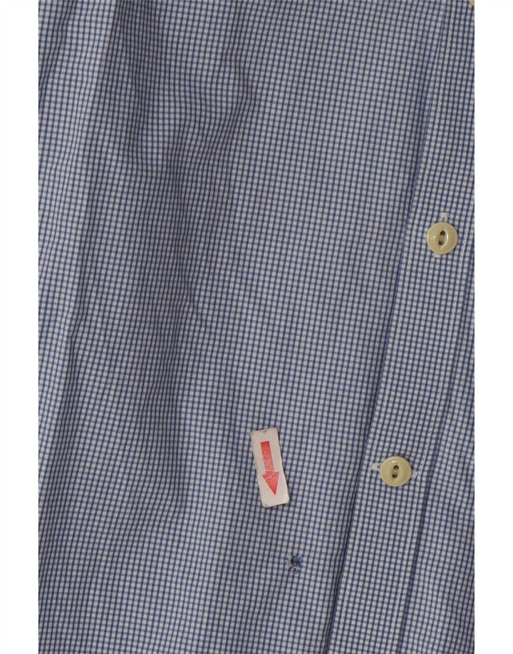 Camisa masculina Slim Fit Barbour de algodão guingão azul médio