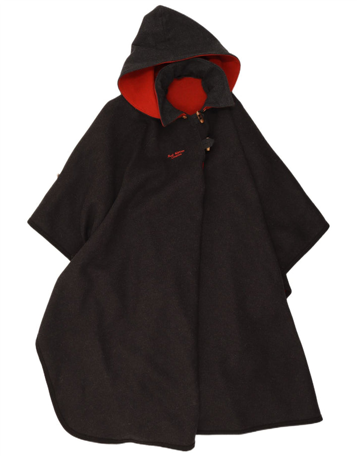 Casaco feminino vintage com capuz, tamanho único, cinza