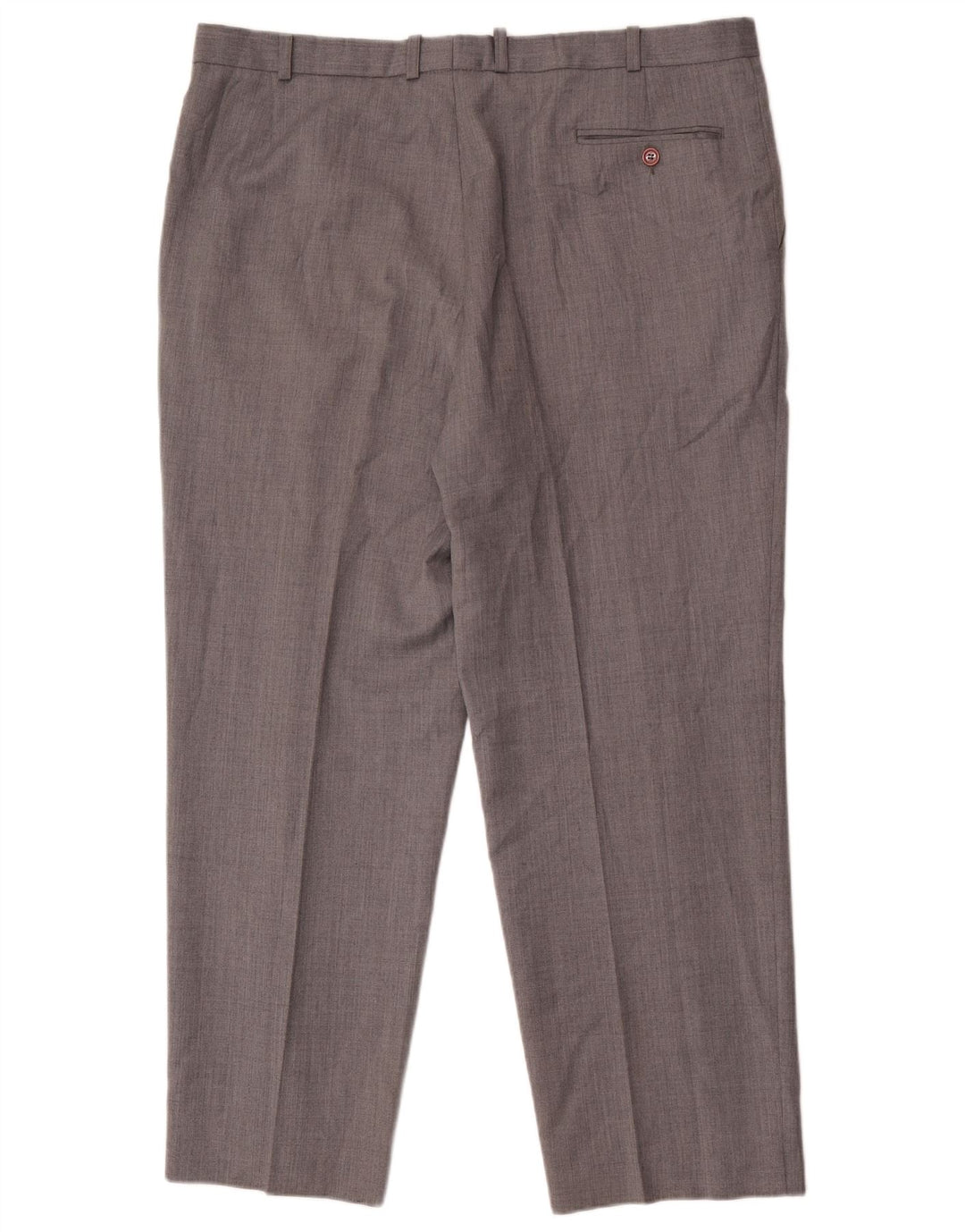 Calça masculina de terno reto Marks & Spencer W40 L29 lã cinza