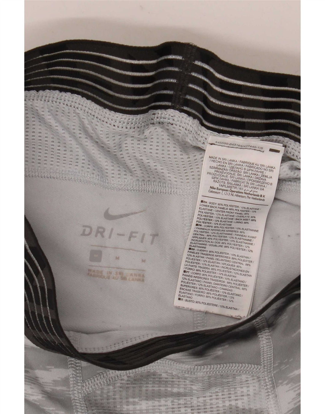 Nike Mens Dri Fit Leggings Médio Cinza Camuflagem Poliéster