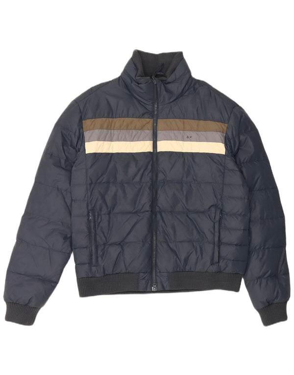 Jaqueta acolchoada masculina Sun68 UK 44 2XL azul marinho poliamida colorblock