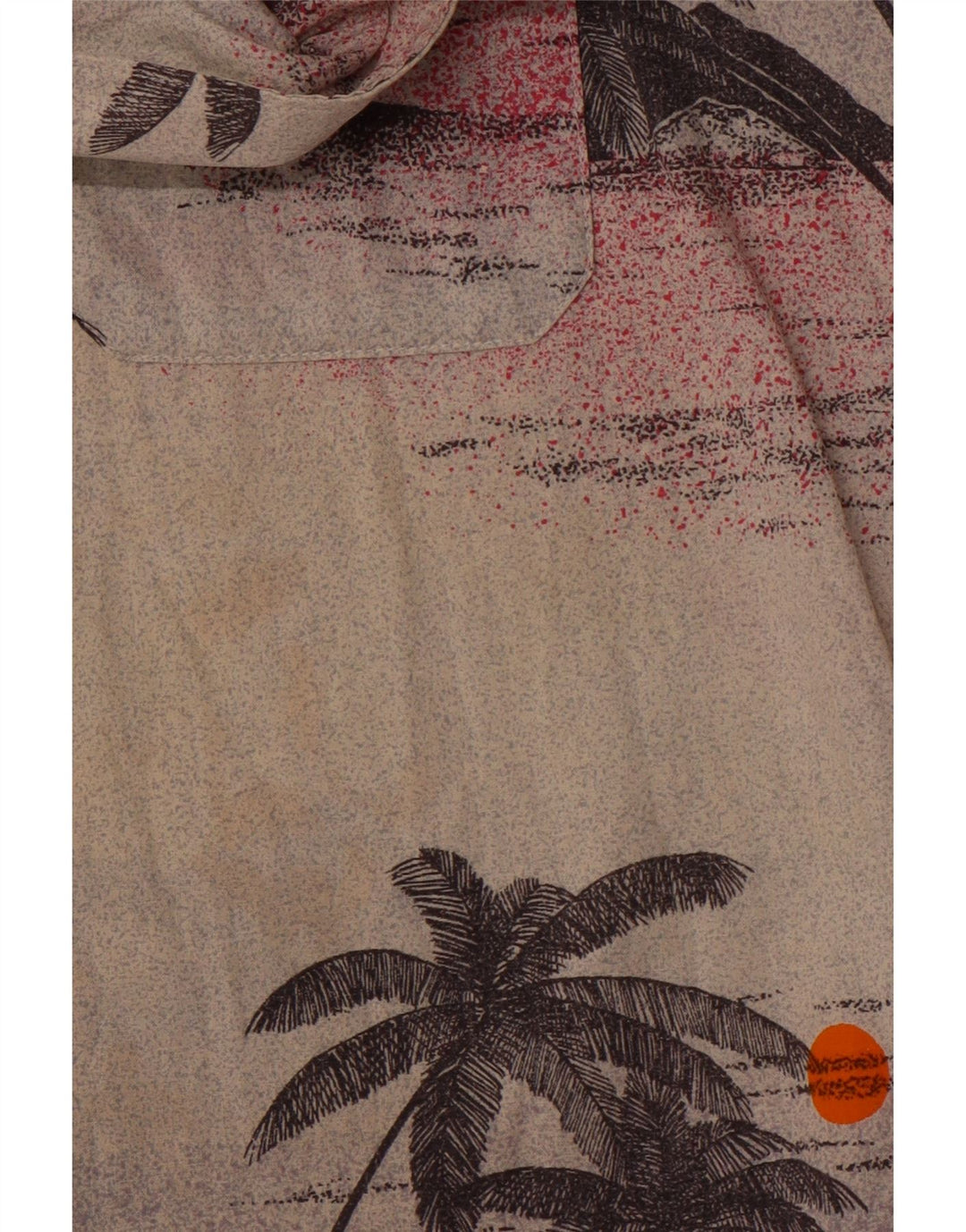 Camisa masculina havaiana de manga curta VINTAGE de algodão floral bege grande