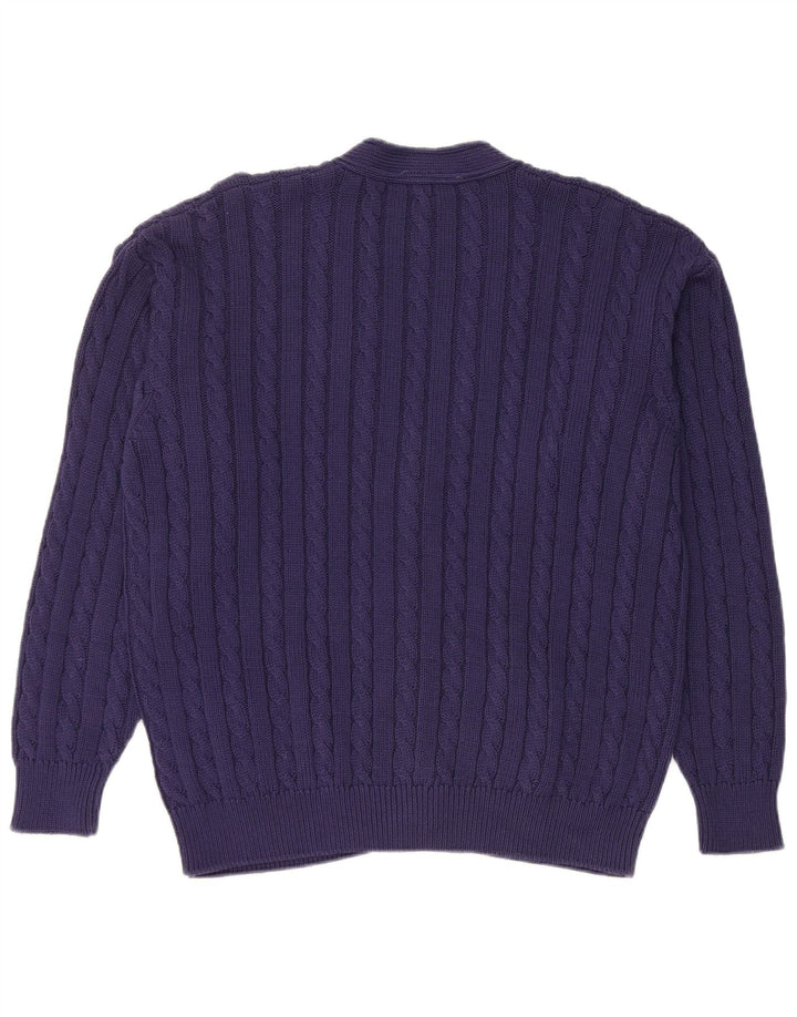 Suéter cardigã masculino Sevres IT 50 algodão azul marinho médio