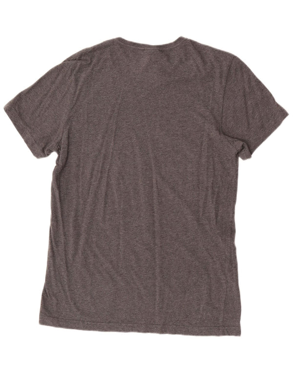 Camiseta masculina Adidas Graphic Top cinza médio algodão manchado