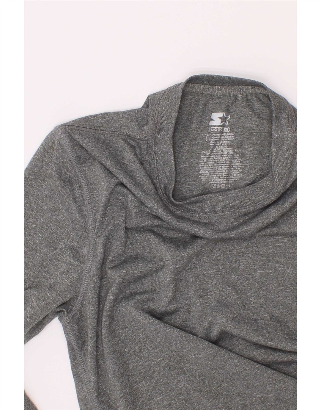 Blusa Starter Menino Manga Longa 10-11 Anos Grande Poliéster Cinza Manchado