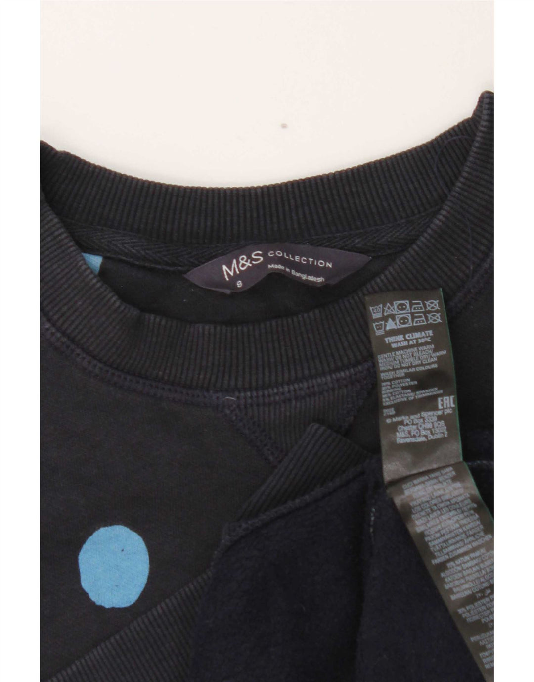 Suéter Marks & Spencer feminino cropped UK 8 pequeno azul marinho