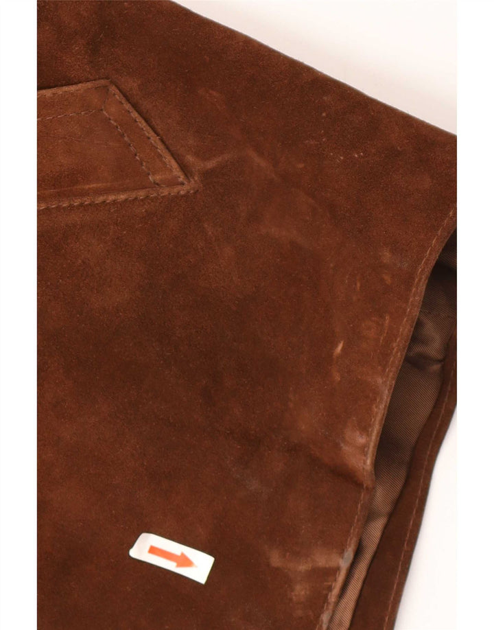 Jaqueta masculina vintage de camurça UK 36 pequena marrom
