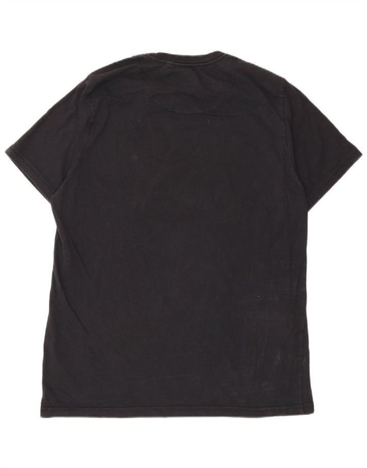 Ellesse Camiseta masculina gráfica top médio preto colorblock algodão