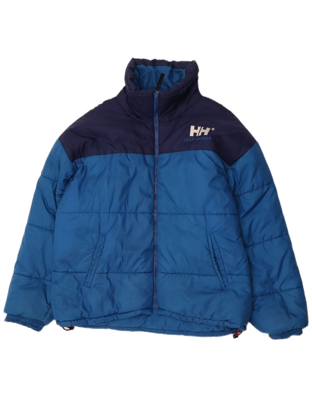 Jaqueta acolchoada masculina Helly Hansen UK 42 XL azul colorblock nylon