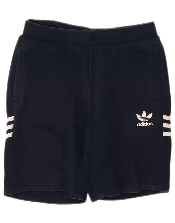 Shorts esportivos gráficos Adidas para meninos 11-12 anos azul marinho algodão