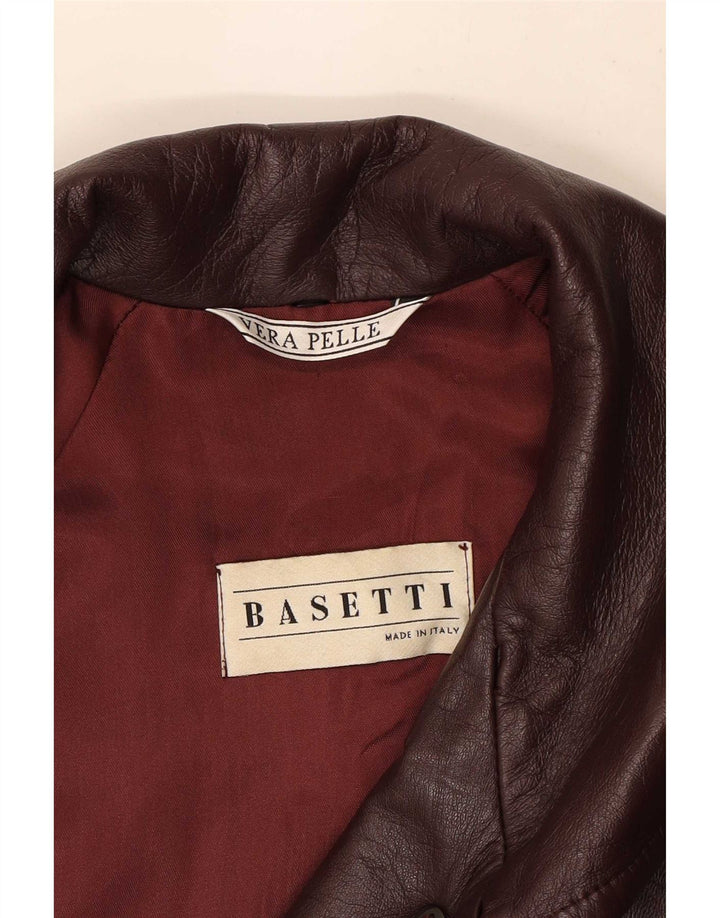 Casaco de couro feminino Basetti IT 50 XL couro marrom