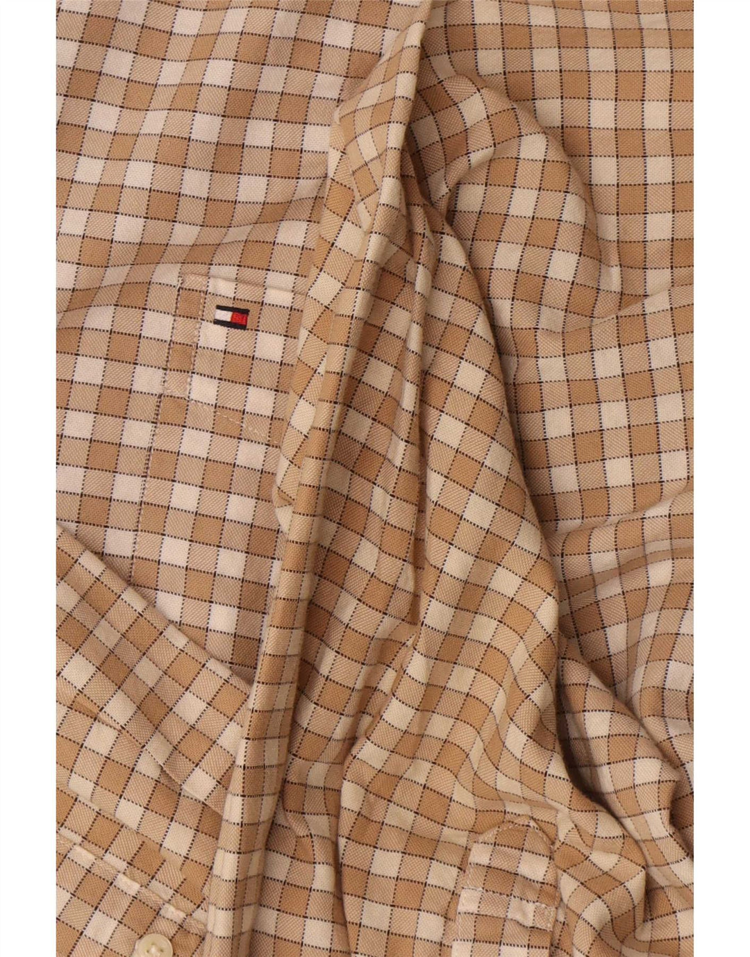 Camisa masculina Tommy Hilfiger 2XL algodão xadrez bege