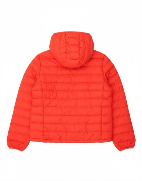 Jaqueta acolchoada com capuz feminina Levi's UK 16 grande poliéster vermelho