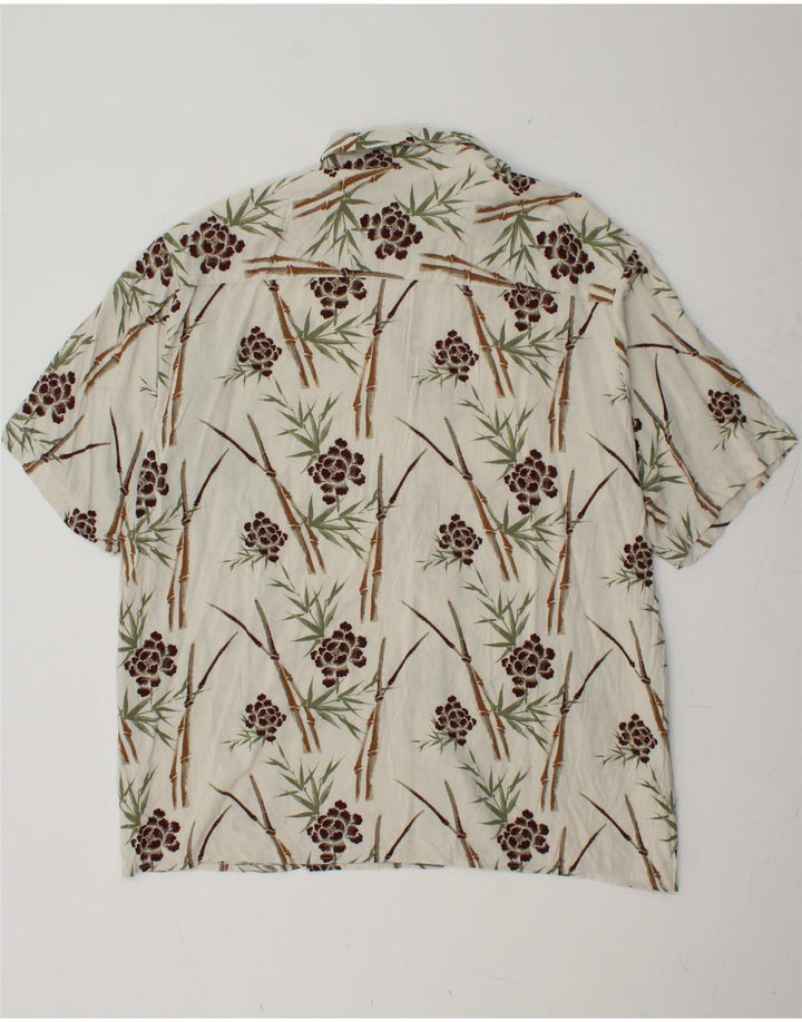 Camisa masculina de manga curta PURITAN XL branca floral viscose