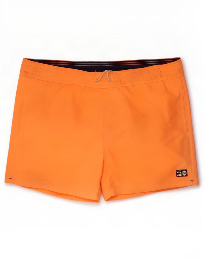 Shorts de banho masculino Fila grande laranja poliéster