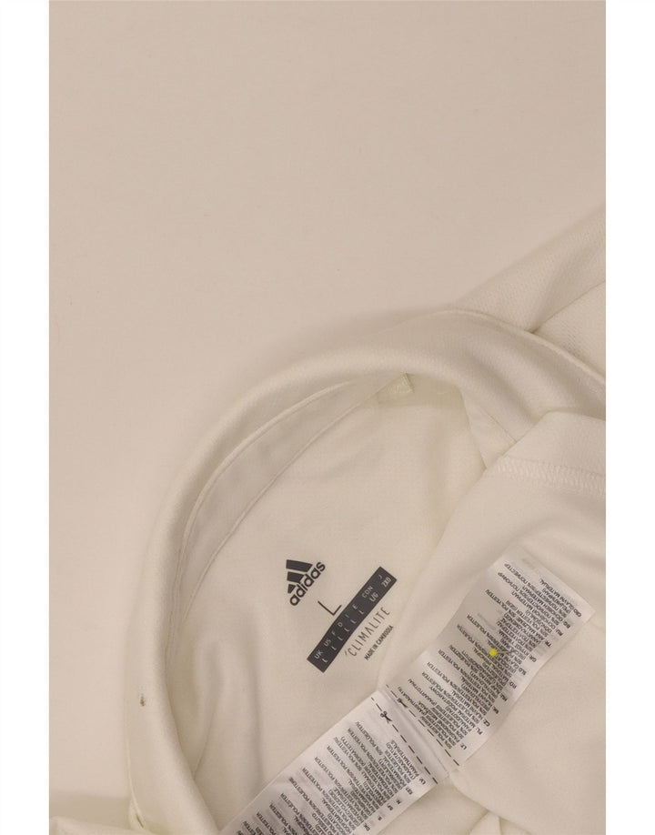 Camisa polo masculina Adidas Climalite grande poliéster branco
