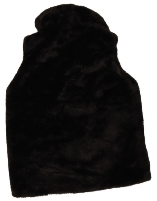 Colete feminino M&Co de pele sintética UK 12 poliéster preto médio