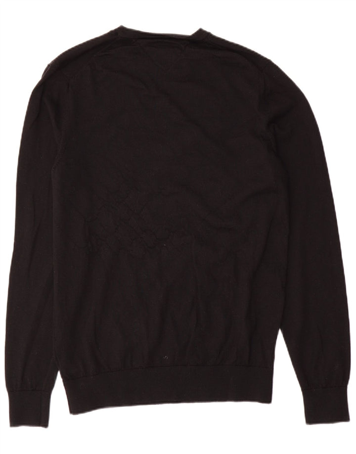 Suéter masculino Tommy Hilfiger com gola redonda, grande lã preta
