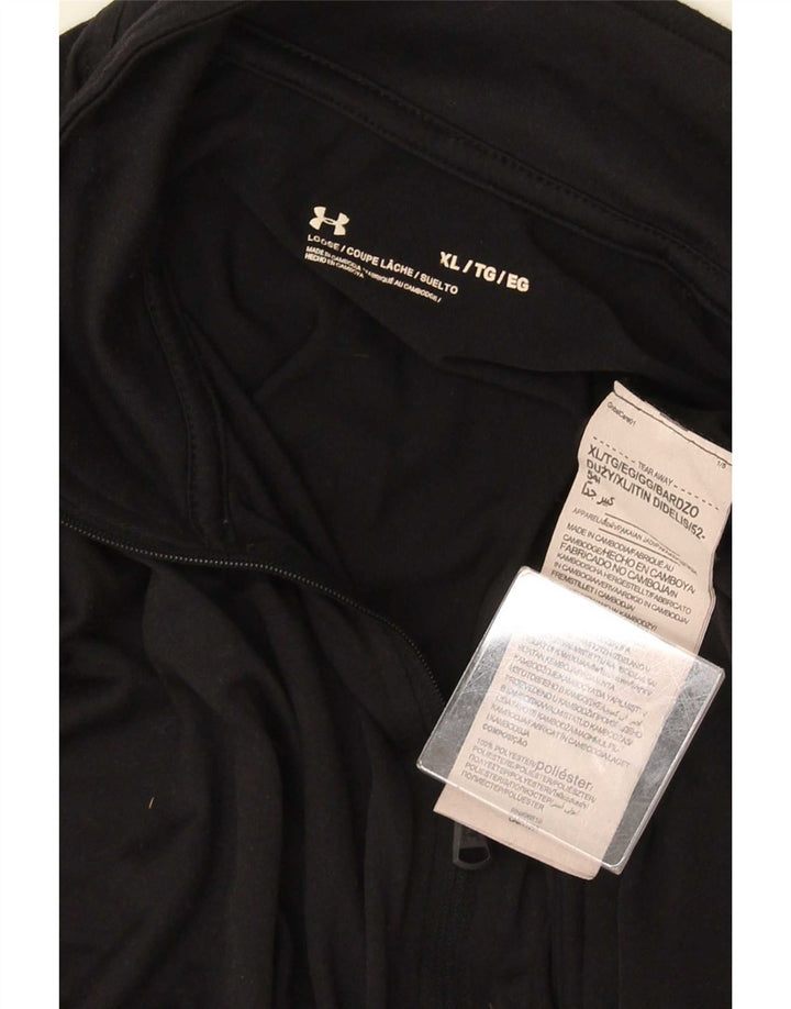 Under Armour Mens Zip Neck Top Manga Longa XL Preto Poliéster