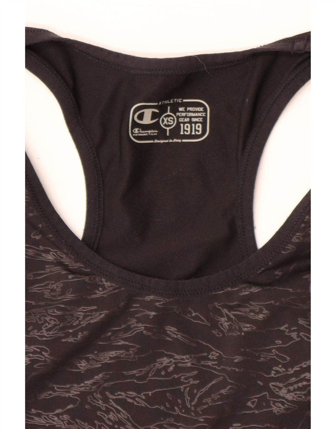 Colete feminino Champion com padrão abstrato UK 4 XS preto