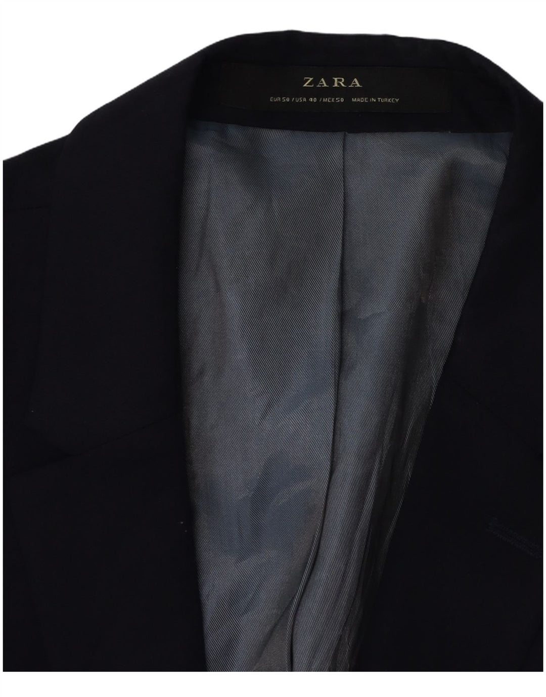 Jaqueta blazer masculina Zara com 2 botões UE 50 médio azul marinho