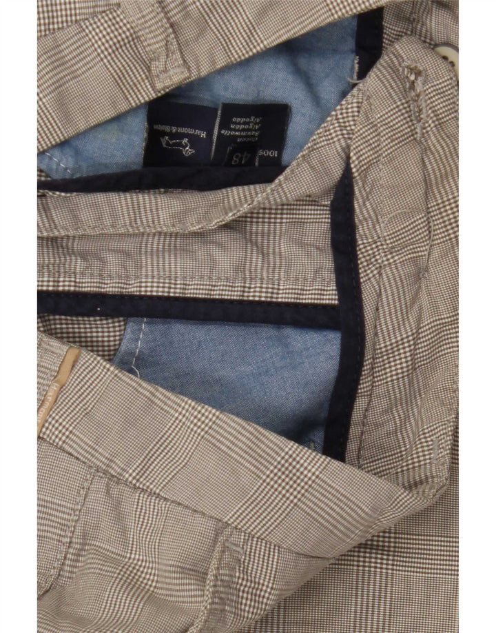 Shorts cargo masculino Harmont & Blaine IT 48 médio W30 algodão xadrez cinza