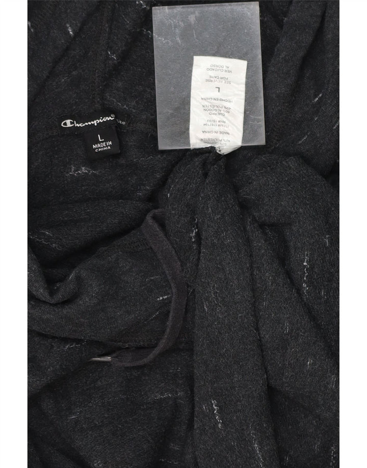 CHAMPION Womens Hoodie Jumper UK 16 Large Grey Flecked Cotton Vintage Champion and Second-Hand Champion from Messina Hembry 