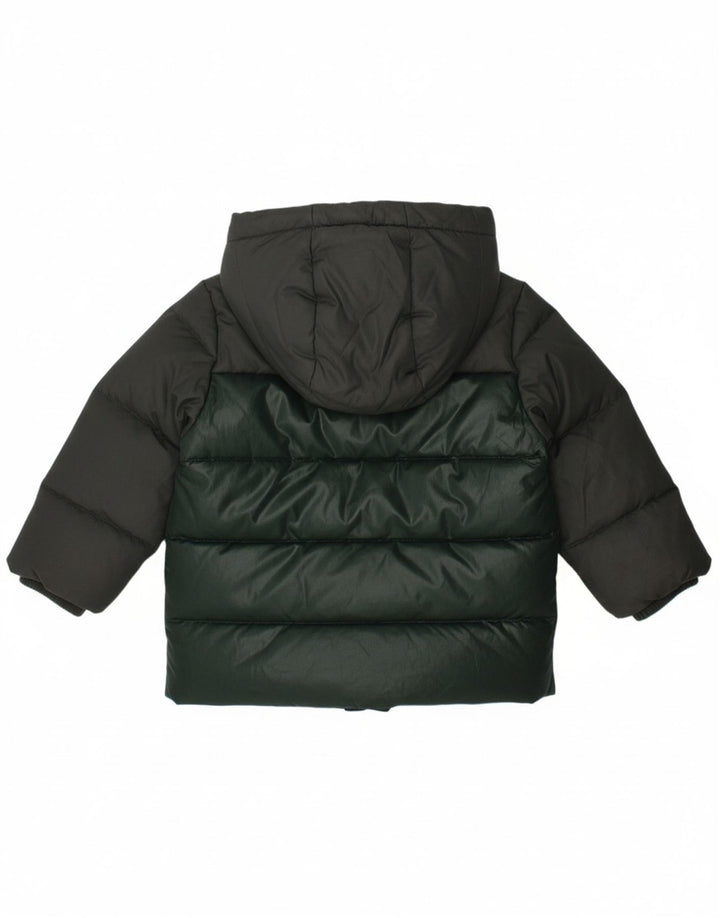 Casaco acolchoado com capuz para bebé BENETTON 18-24 meses verde colorblock