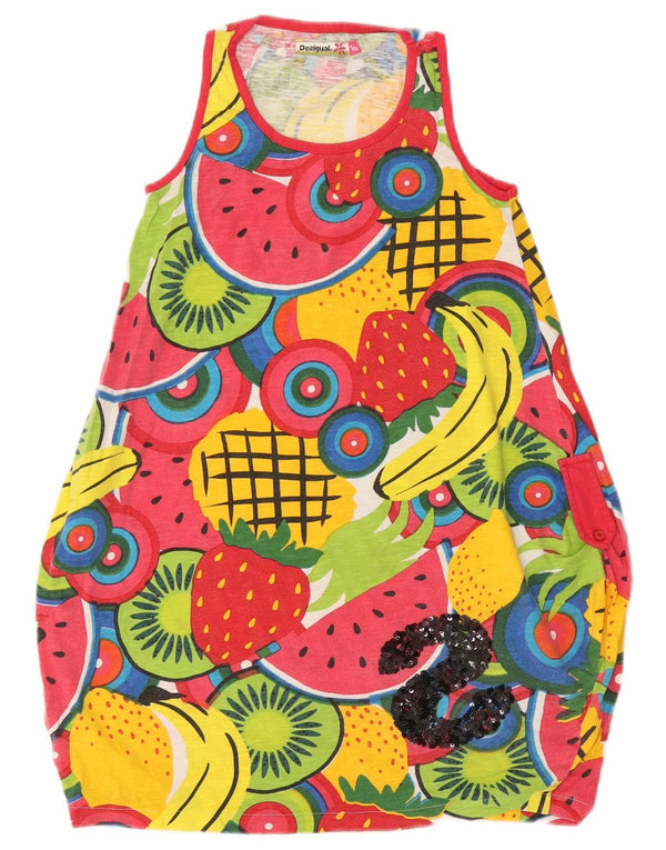 Desigual Vestido bolha sem mangas gráfico para meninas 9-10 anos multicolorido