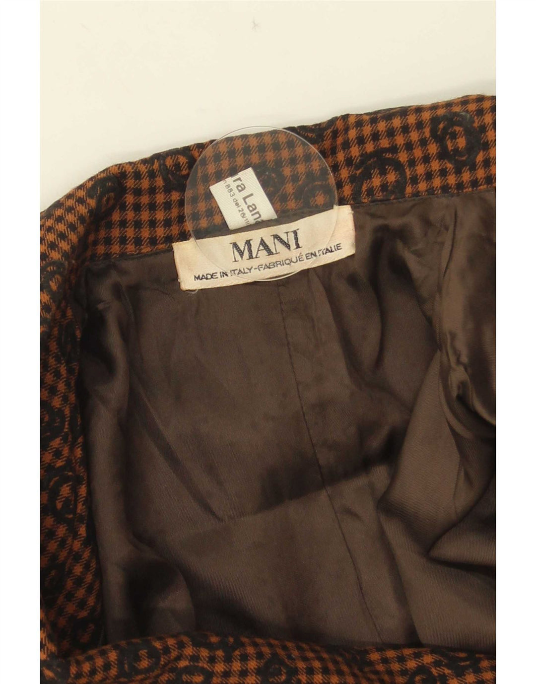 Jaqueta blazer feminina de 2 botões MANI IT 42 lã de guingão marrom médio