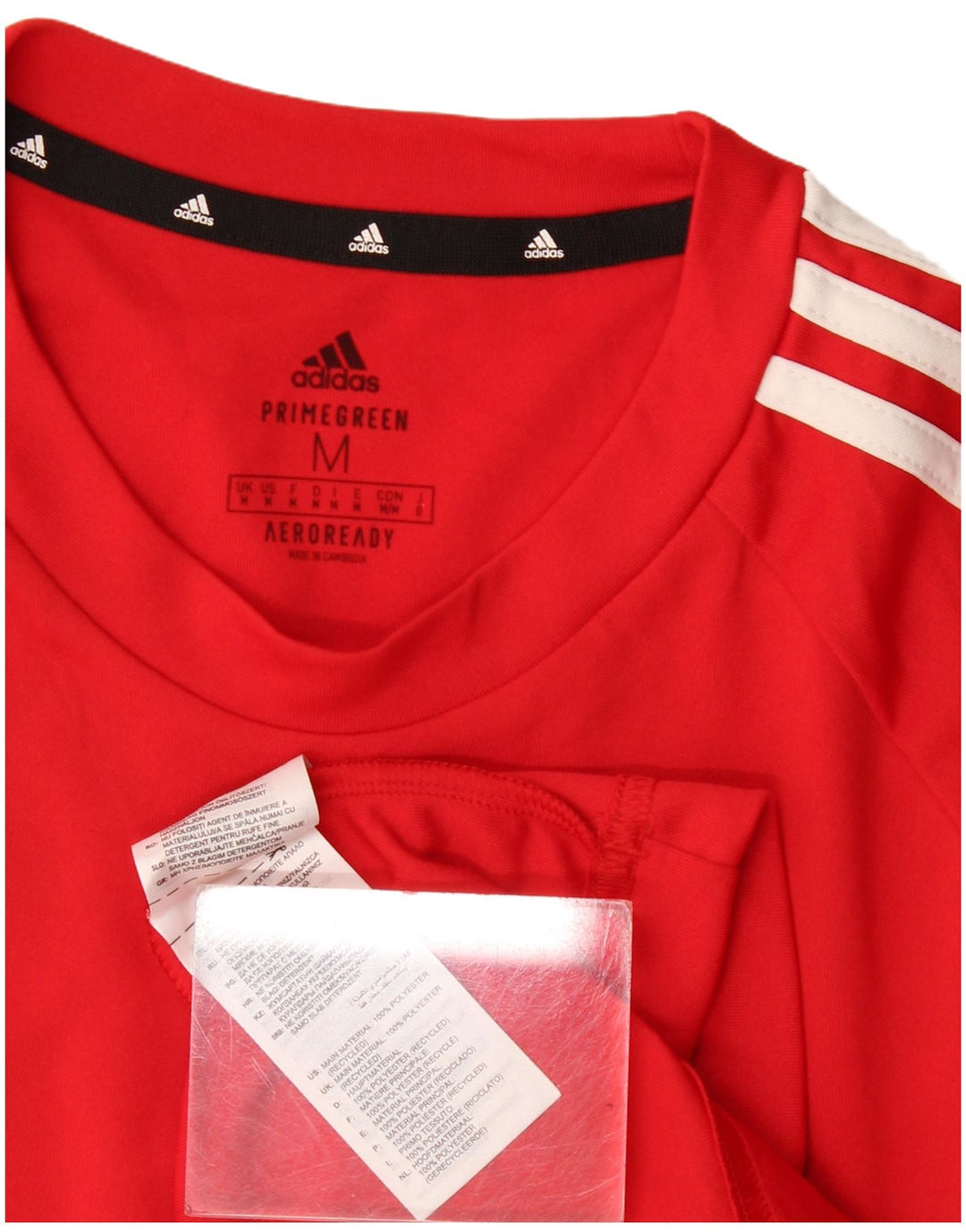 Adidas Mens Aeroready Camiseta Top Médio Poliéster Vermelho