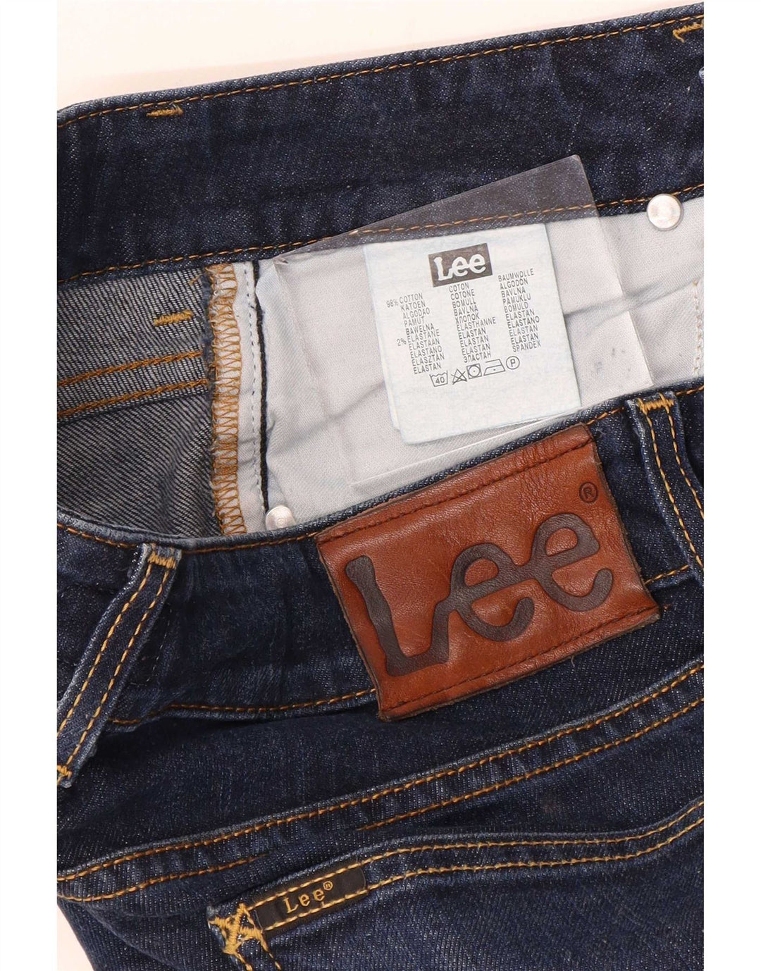 Lee Womens Amy Slim Jeans W27 L30 Azul Marinho Algodão
