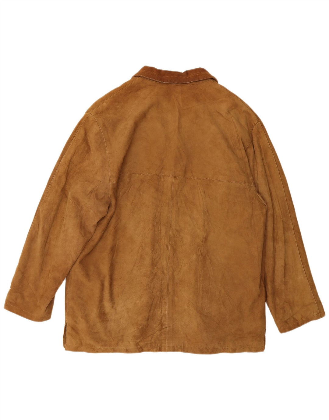 Jaqueta blazer feminina vintage de camurça grande com 3 botões Reino Unido 10 pequena bege