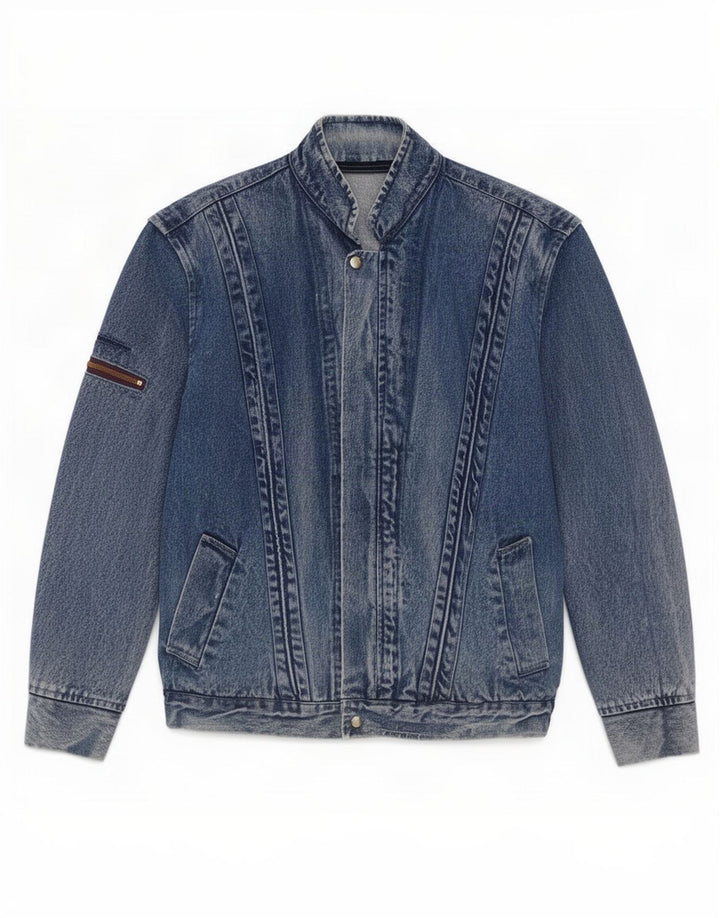 Jaqueta jeans masculina vintage UK 38 azul médio