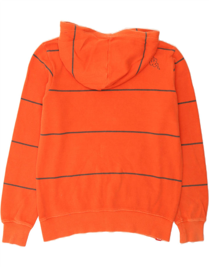 KAPPA Mens Graphic Hoodie Jumper Medium Orange Striped Cotton Vintage Kappa and Second-Hand Kappa from Messina Hembry 