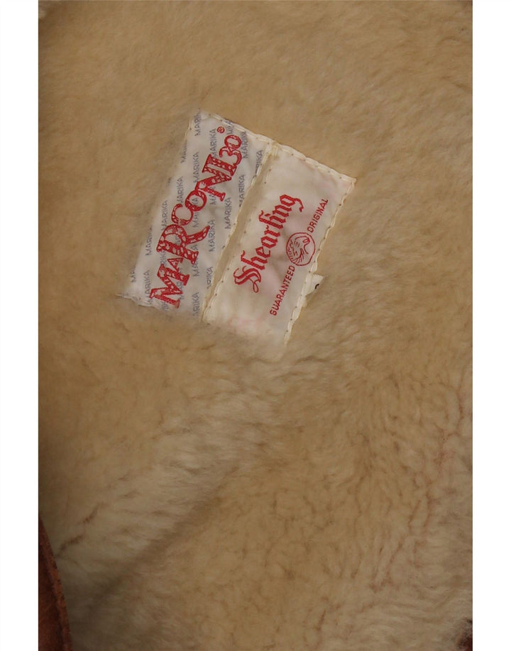 Jaqueta masculina vintage de shearling IT 52 XL marrom shearling