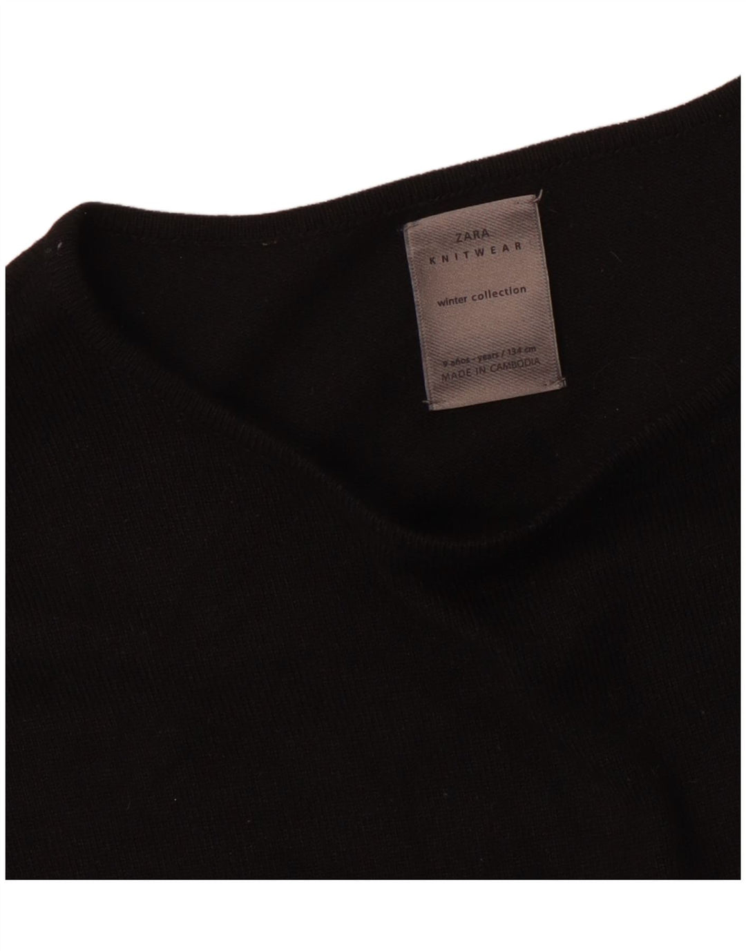 ZARA Suéter feminino com gola canoa 8-9 anos preto