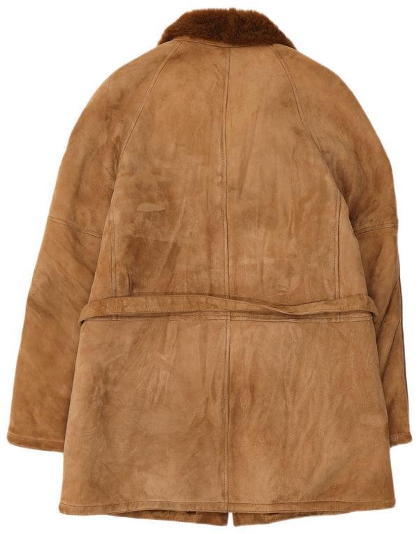 Sobretudo masculino vintage de shearling IT 48 bege médio