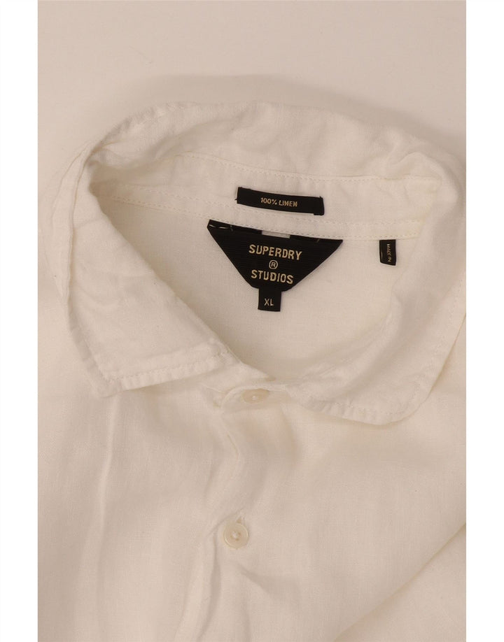 Camisa masculina Superdry XL linho branco