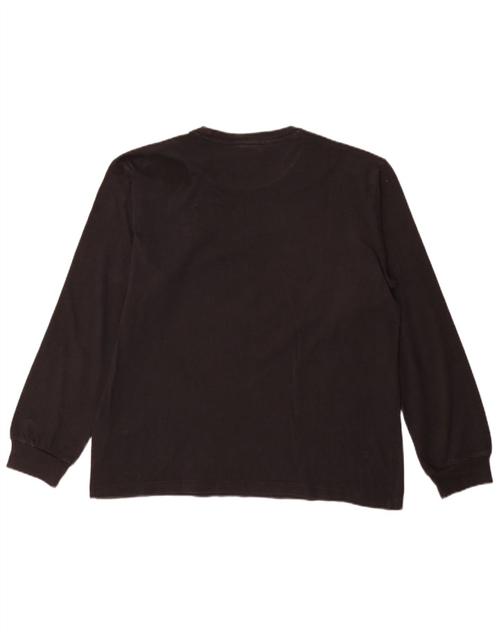 Campeão Mens Top Manga Longa Grande Algodão Preto