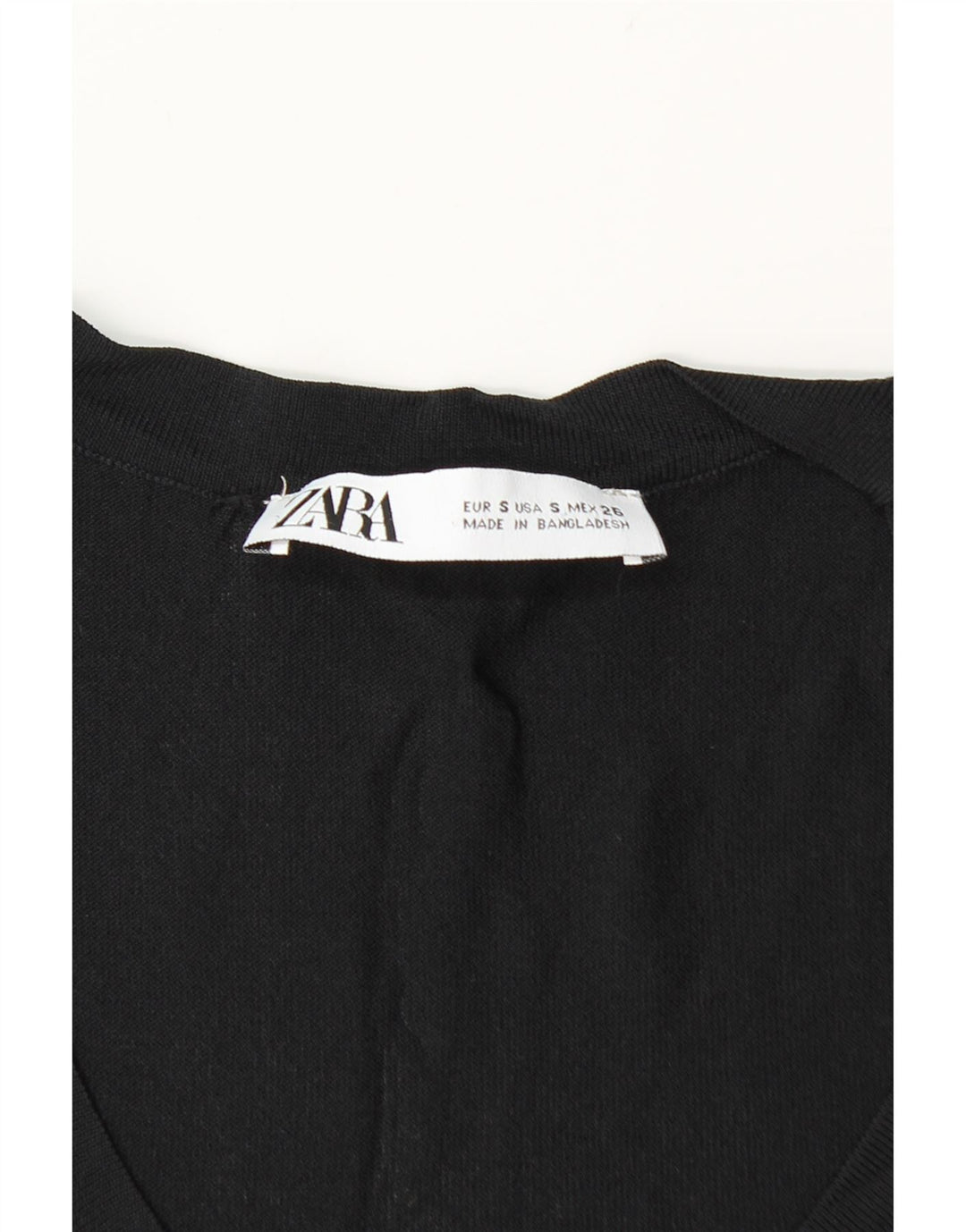 Zara Womens Vest Top UK 8 Pequeno Preto