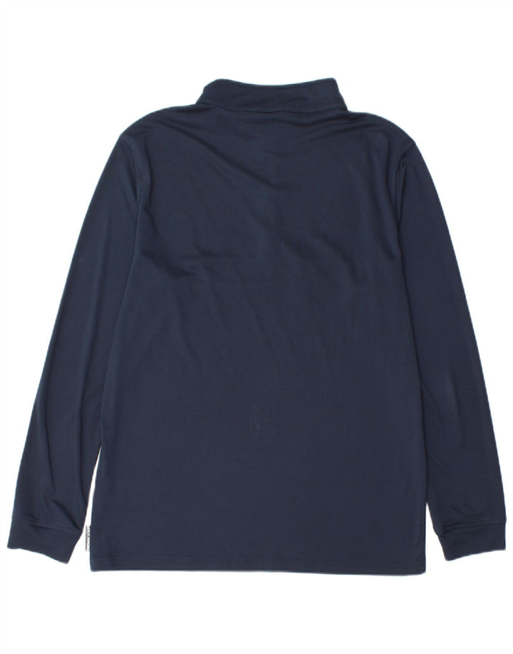 Pulôver masculino Dkny com zíper e gola em bloco colorido azul marinho pequeno