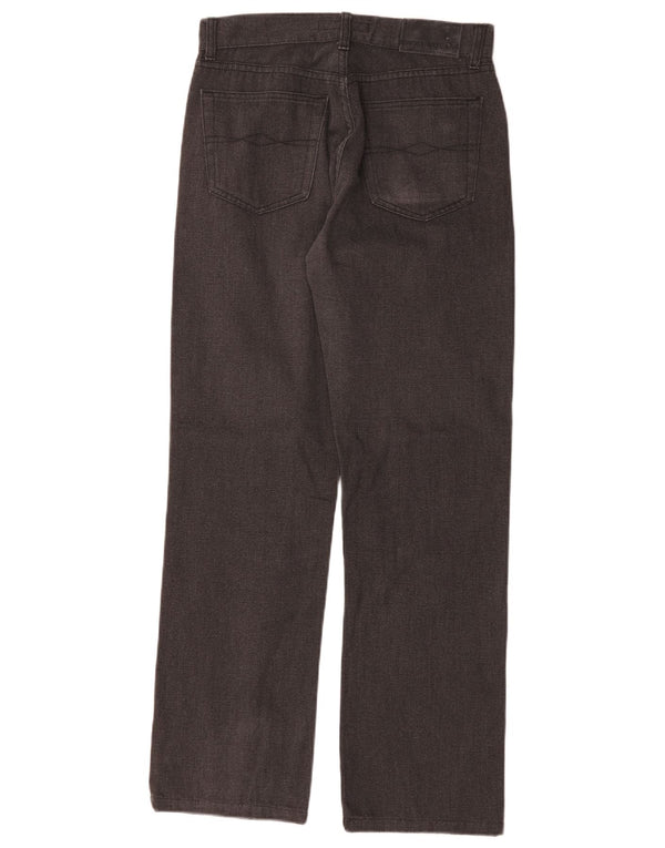 Zara Calça masculina reta casual UE 38 pequena W30 L30 algodão preto