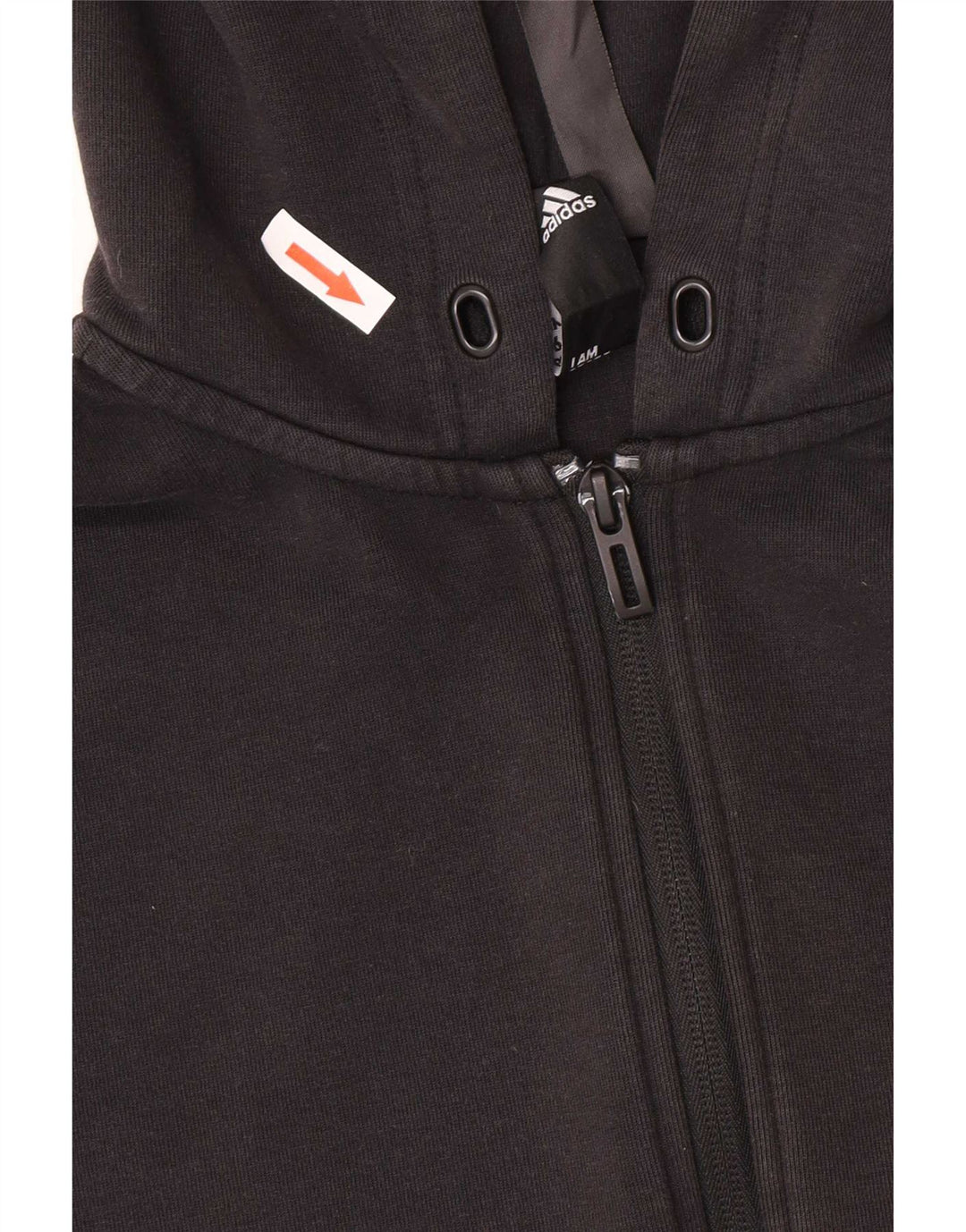 Adidas masculino zip moletom com capuz pequeno algodão preto