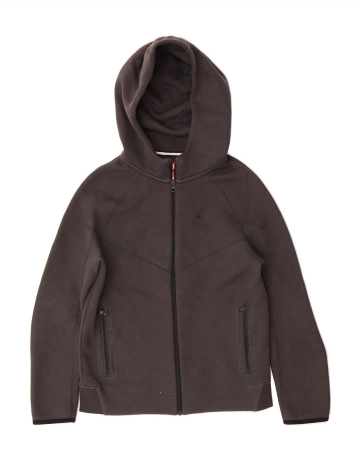 NIKE Boys Zip Hoodie Sweater 12-13 Years Large  Grey Cotton Vintage Nike and Second-Hand Nike from Messina Hembry 
