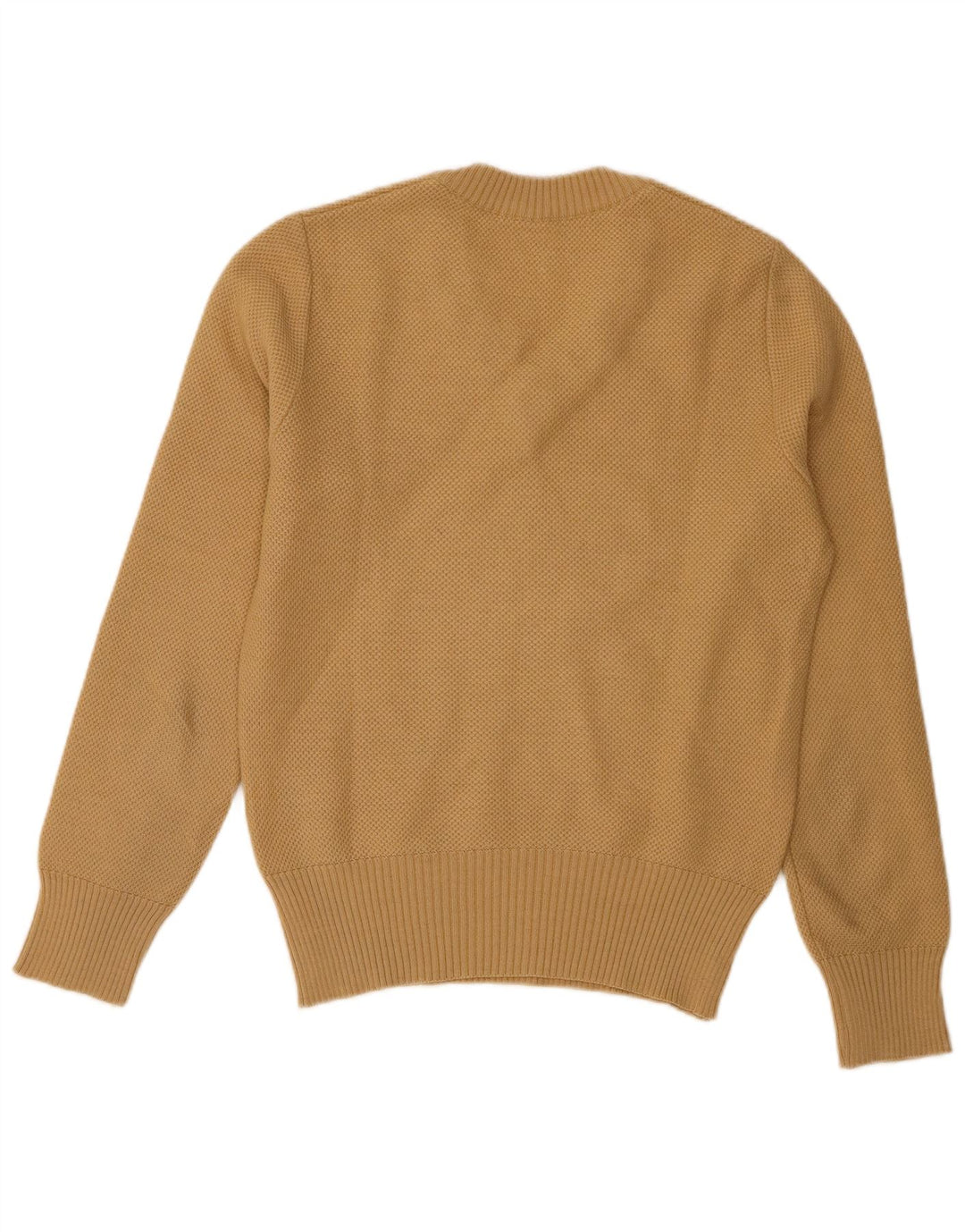 Suéter feminino vintage com decote em V UK 10 pequeno bege