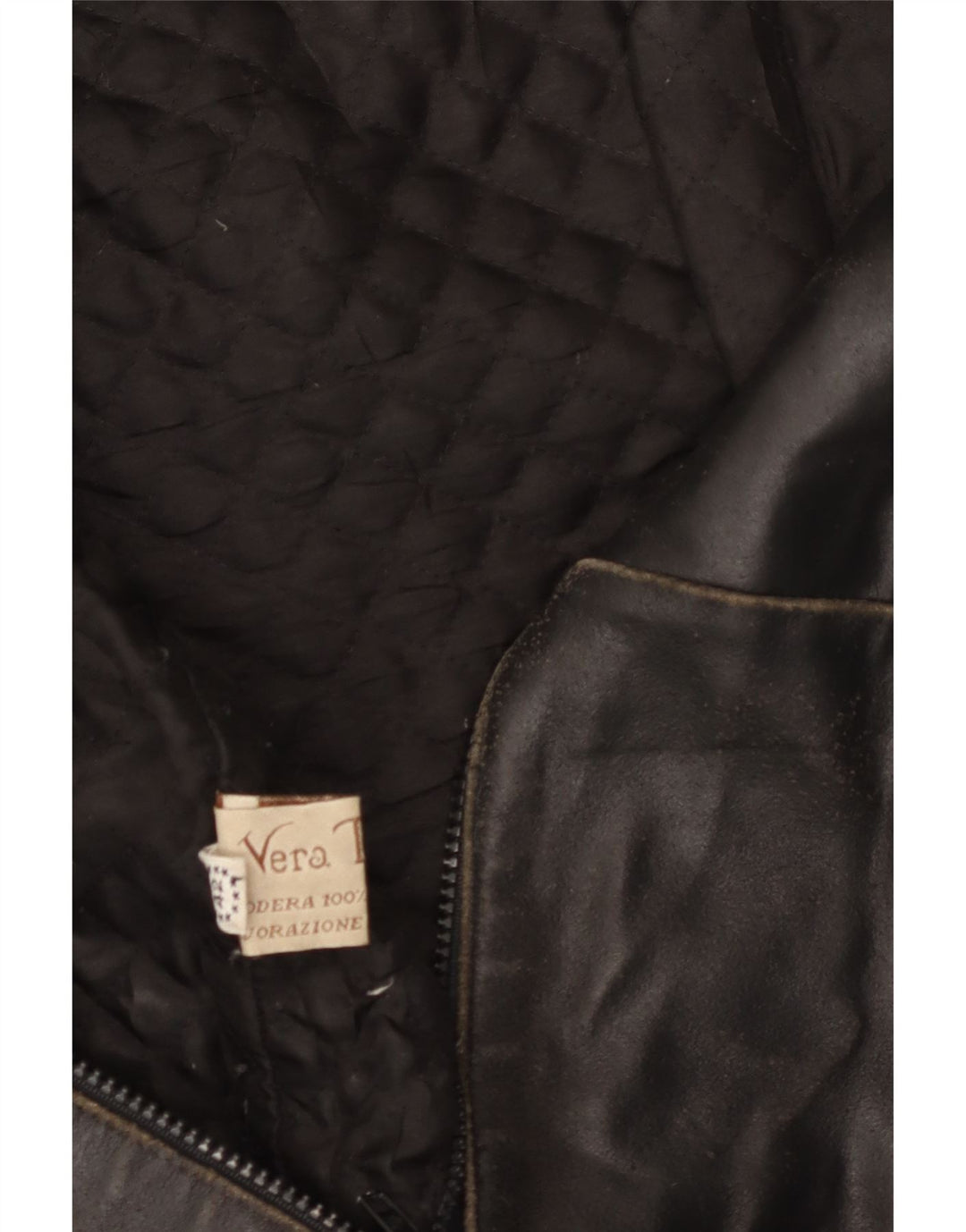 Jaqueta de couro feminina VINTAGE IT 42 couro preto médio